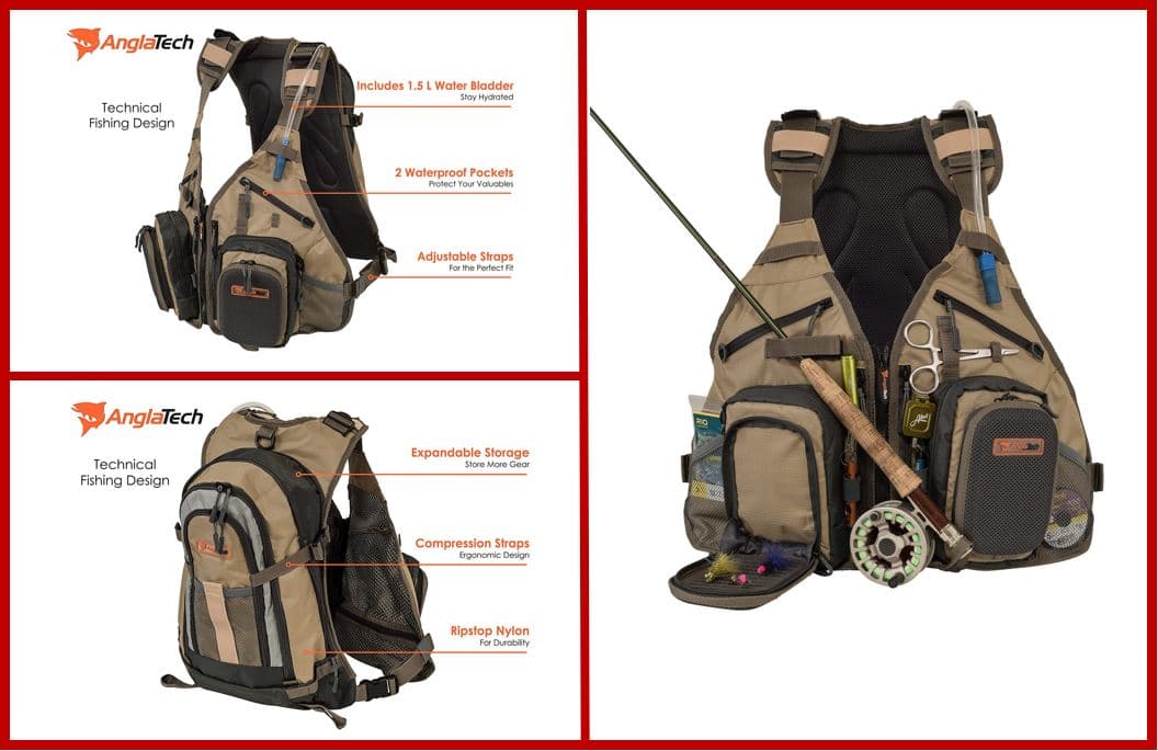 Anglatech Fly Fishing Backpack Vest Combo